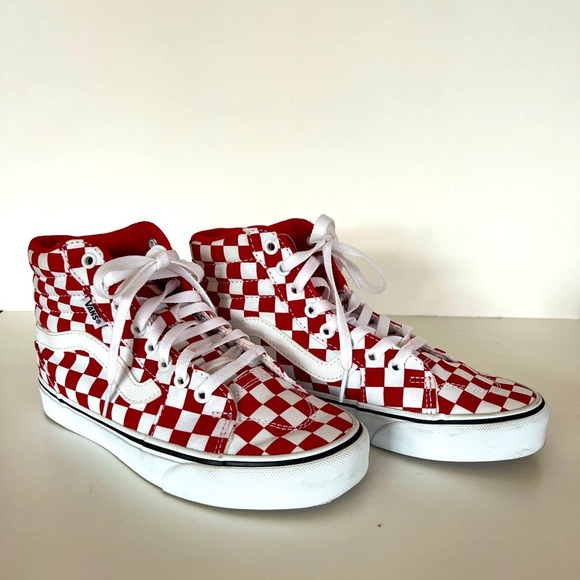 Vans Sk8-Hi 38 Decon VR3 SF Red and White Shoes, Size 7 - Picture 4 of 12